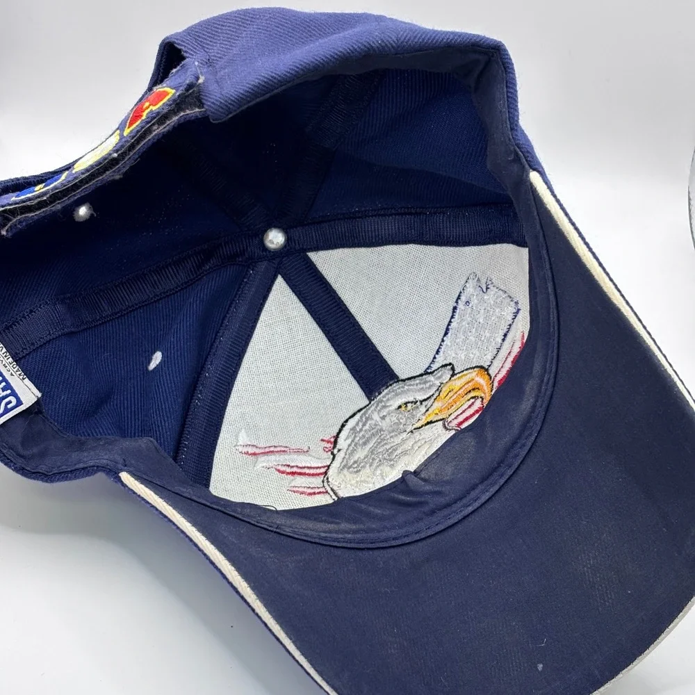 Santo Cap Baseball Hat Mens OSFM Navy Blue‎ Eagle USA Flag Patriotic Adjustable